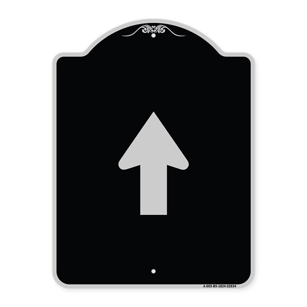 Straight Thru Straight Thru Symbol Heavy-Gauge Aluminum Architectural Sign, 24" x 18", BS-1824-22834
